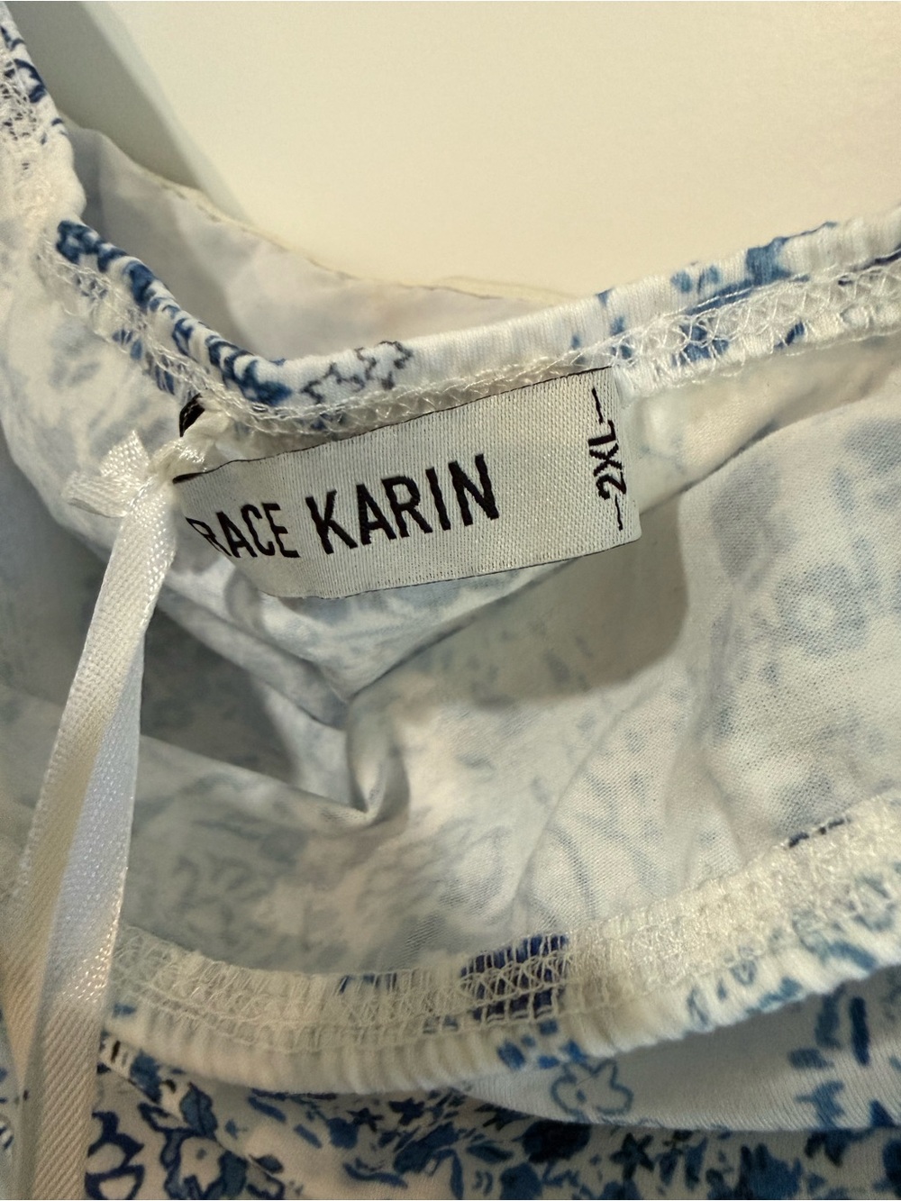 Grace Karin White Maxi Dress with Blue Paisley Print - Picture 4 of 4